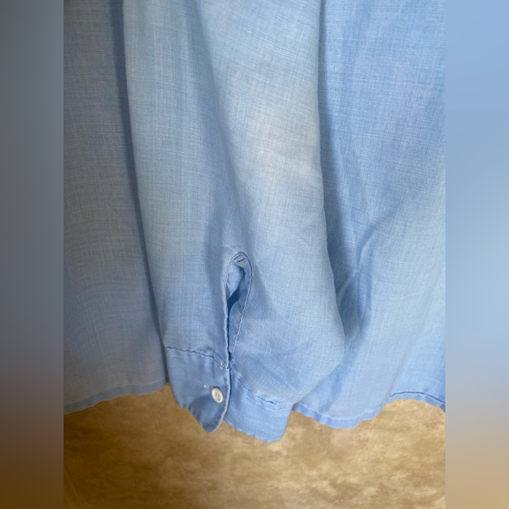 Vintage Kmart Permanent Press Double Pocket Button Front Shirt Lite Blue 70s 80s - Picture 7 of 7